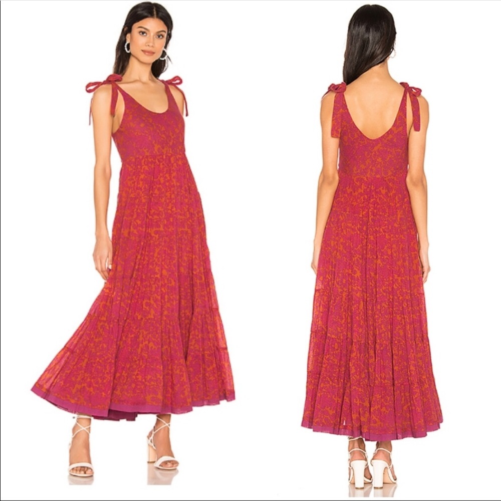Free People Kikas Floral Print Boho Maxi Dress